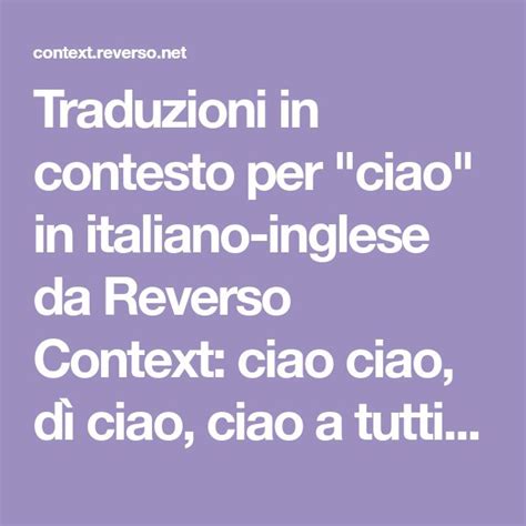 inglese e italiano traduzione|reverso context italiano.